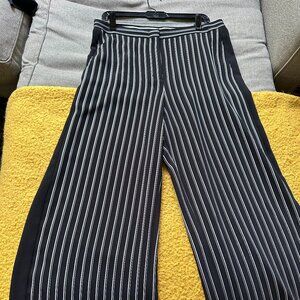 BCBGMAXAZRIA High Rise Wide Leg Pants Stripe Black - Size L
